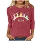 thumbnail image 1 of Mujeres 3/4 Manga Tops Y Blusas Impresas Cuello Redondo Casual Otoño Invierno Blusa, 3/4 Manga Casual Tops para Mujeres, 1 of 7