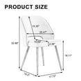 thumbnail image 2 of Living Room Chair Set of 2, Upholstered Dining Chair with Back and Metal Legs, Modern Accent Chair for Bedroom Dining Rom Dorm, White, 2 of 7