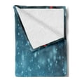 thumbnail image 2 of Clock Soft Flannel Fleece Throw Blanket, New Year Themed Christmas Balls and a Vintage Clock Background with Snowflakes, Cozy Plush for Indoor and Outdoor Use, 50" x 60", Red and Blue, by Ambesonne, 2 of 5