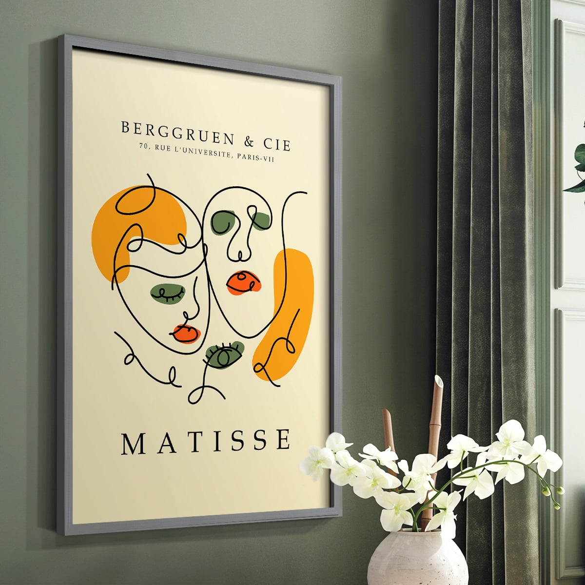 Matisse CCCLII in Gray Solid Wood 22 x 28 Framed Print