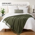 thumbnail image 2 of Battilo Olive Green Throw Blanket for Sofa Bed, Soft Cozy Chenille Blankets with Fringe Tassels,50"x60", 2 of 8