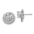 thumbnail image 2 of Sterling Silver Rhodium-plated 6mm Round CZ with Swirl Earrings Jackets, 2 of 4