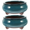 thumbnail image 3 of PEACNNG 2pcs Chinese Ceramic Planter with Drainage Hole Glazed Pot Plant Pot, 3 of 5