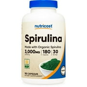 Nutricost Spirulina 3,000mg, 180 Capsules - Supplement Made With Organic Spirulina