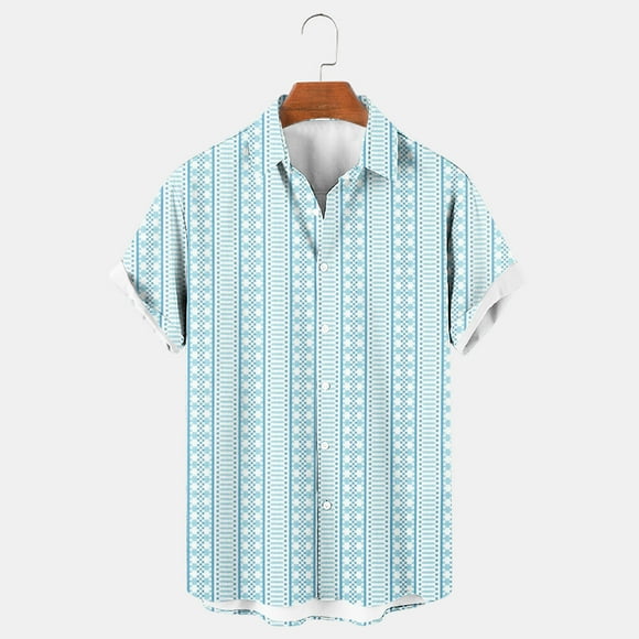 Aqestyerly Men's Funny Hawaiian Shirt Print Short Sleeve Beach Casual Tropical Vacation Shirt HWRETIE