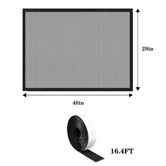 Black PVC Mesh Fireplace Screen Cover Safety Net Door Shield for Fireplace Protection 29x40in 29x45in