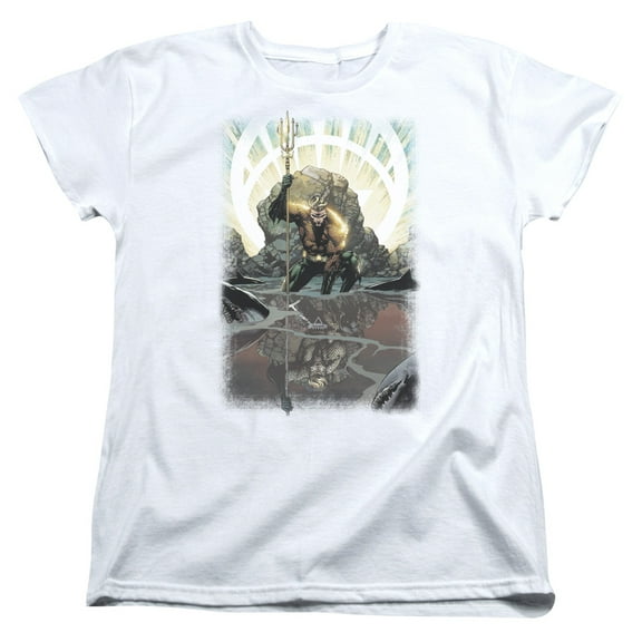 JLA Justice League Brightest Day Aquaman S/S Women's T-Shirt White