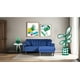 thumbnail image 1 of Sala Modular Sofá Cama Reversible De Lino Azul Makora Modelo Calatrava, 1 of 9