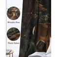 thumbnail image 3 of Autumn Deer Blackout Curtains for Bedroom Living Room Darkening Curtains 54 Inch Long Forest River Elk Vintage Short Curtain for Small Window Treatment Thermal Insulated Grommet Drapes 52"x54"x2, 3 of 9