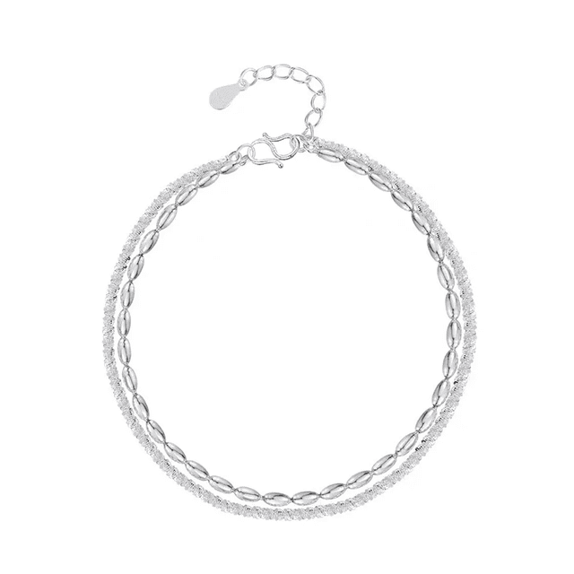 Pulsera De Gema Doble De Plata S925 Para Mujer Regalo Xtellar plateado