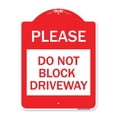 thumbnail image 1 of SignMission A-DES-RW-1824-23297 18 x 24 Po Signe de la Série Designer - s'Il Vous Plaît Ne Pas Bloquer l'Allée&44; Rouge & Blanc, 1 of 1