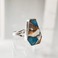 thumbnail image 5 of Oyster Copper Turquoise Ring, Natural Turquoise Ring, December Birthstone, Womens Ring, Coffin Ring, 925 Sterling Silver, Christmas, Handmade, Statement Jewelry, Coffin Shape Gemstone Ring, 5 of 6