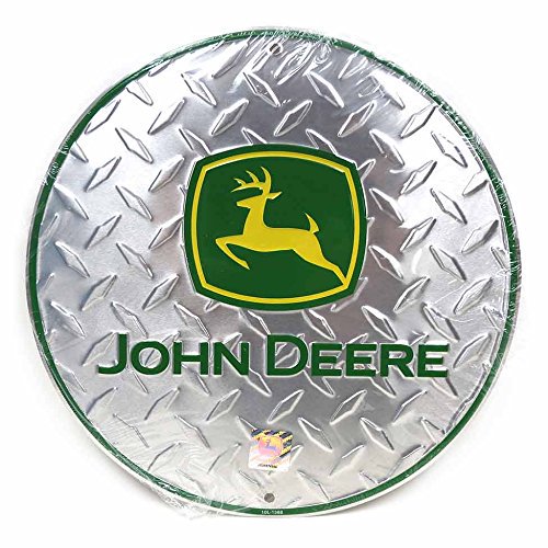 Logo Round Diamond Metal Sign By John Deere