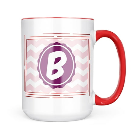 

Neonblond Monogram B Pink Purple Chevron Mug gift for Coffee Tea lovers