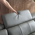 thumbnail image 6 of Oversized Genuine Leather L Shaped Sofa, Modern Electric Control Seat Three-Seater Couch with USB Interface, Power Recliner, Reclining Sectional Sofa with Console& Single Left Recliner, Dark Grey, 6 of 8