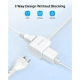 thumbnail image 6 of TROND Flat Extension Cord 15ft - Right Angled Flat Plug Power Strip, 3 Grounded Plug Extension Outlets, Three Prong, SPT 16/3 Gauge Power Cable, 13 Amps, Compact for Indoor Home Office Kitchen, White, 6 of 6