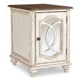 thumbnail image 2 of Pemberly Row Set of 2 Mirrored Storage End Table in Chipped White & Brown, 2 of 9