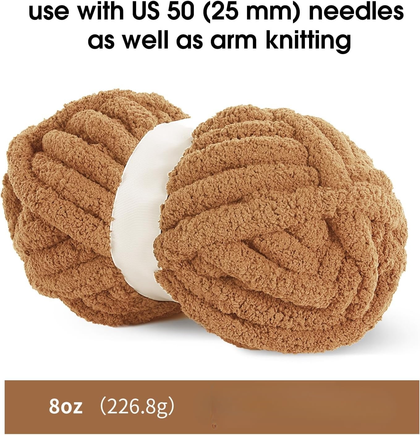 Assorted Chunky Yarn for Crocheting 8 Pack, Fluffy Jumbo Chenille Yarn, Soft Plush Yarn Bulky, Giant Thick Fuzzy Yarn for Hand or Arm Knitting (27 yds,8 oz Each Skein)
