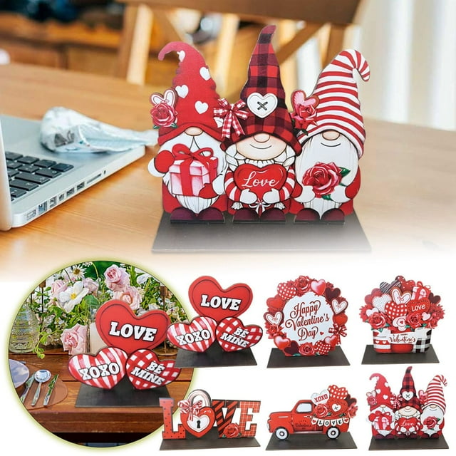 BKER Valentine's Day 6 Piece Set Home Living Room Desktop Decorations Valentine's Day Unique Design Warm And Suitable