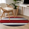 thumbnail image 4 of Red And Black Strip 3FT Round Area Rugs for Living Room 111 Classic Modern Art Abstract Ultra-Thin Non-Slip Round Rugs Machine Washable Low Pile Circle Carpet for Bedroom Kitchen Nursery, 4 of 9