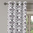 thumbnail image 2 of Ambesonne Damask Grommet Curtain, Small Flowers Leaves, 50" x 96", Brown White, 2 of 6