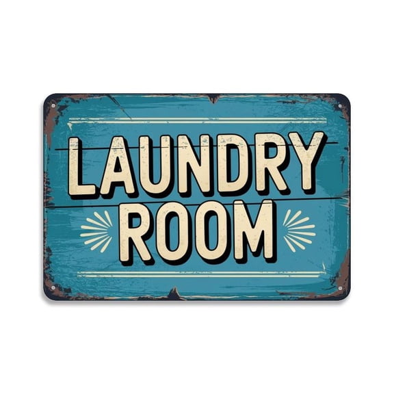 Vintage Laundry Room Metal Sign Print Aesthetic Room Decoration for Home Bedroom Kitchen Bar Garage Cafe Dorm Bathroom Wall Decor 8 X 12, Easy to Hang