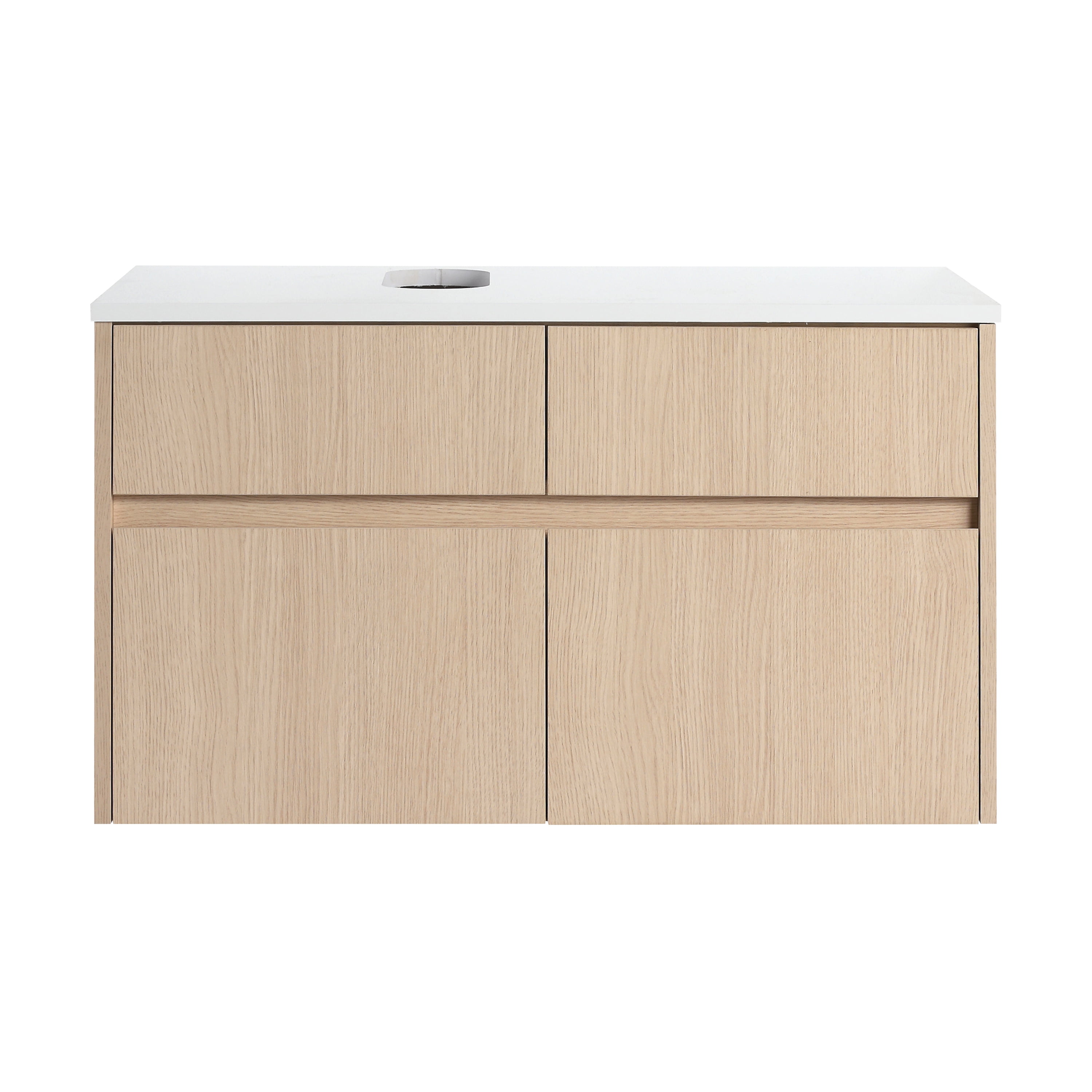 32(31-1/2") Inch Wall-Mounted Bathroom Vanity, 2-Soft Close Doors and 1-Drawer, KD-Packing, Particle Board (Vanity Only, Without Sink)