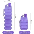 thumbnail image 3 of 2 pieces Foldable Water Bottle Two-Pack for Travel and Sports, Convenient and Portable Silicone Waterproof 500ml Camping Bottles with Climbing Buckle, 3 of 9