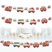 Big Dot of Happiness Christmas Train - Holiday Party DIY Decorations - Clothespin Garland Banner - 44 Pc