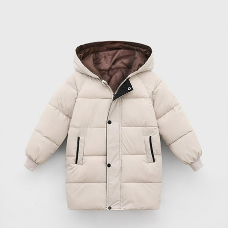 

aoksee toddler jacket Clearance Children s Down Coat Winter Teenage Baby Boys Girls Cotton-padded Hooded Coats Thicken Warm Long Jackets Toddler Kids Outerwear Coats gift for Baby Boys Girls Winter