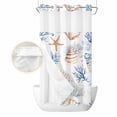 thumbnail image 2 of Coastal Ocean No Hook Shower Curtain Waterproof,Bathroom Curtains with Snap in Liners and See Through Top Window,Blue Yellow Coral Starfish Shell Gradient Hotel Bathtub Curtains Shower 36"Wx78"L, 2 of 8