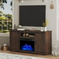thumbnail image 3 of Merluxy 63" Fireplace TV Stand with Sliding Barn Door & Adjustable Shelves, Reclaimed Barnwood, 3 of 8