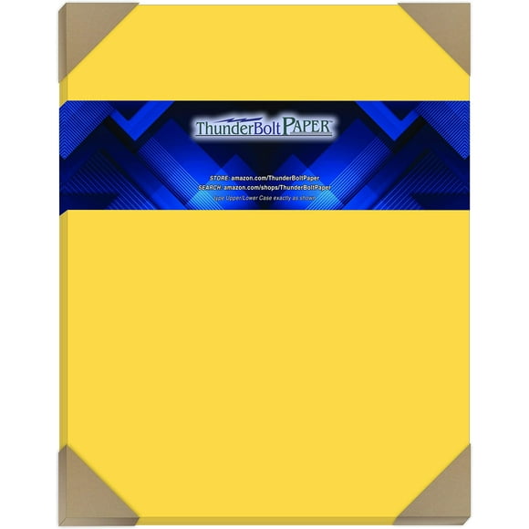 100 Bright Golden Yellow 65lb Cover|Card Paper - 11" X 14" (11X14 Inches) Scrapbook|Picture-Frame Size - 65 lb/Pound Light Weight Cardstock - Quality Printable Smooth Surface