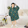 thumbnail image 6 of FORMRS Wearable Blanket Hoodie with Sleeves for Kids Cozy Flannel Sweatshirt, Green Abstract Pattern, 6 of 7