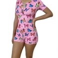 thumbnail image 1 of Femmes Sexy Body Manches Courtes Profond V Cou Combinaisons Shorts Pyjama Tenue, 1 of 6