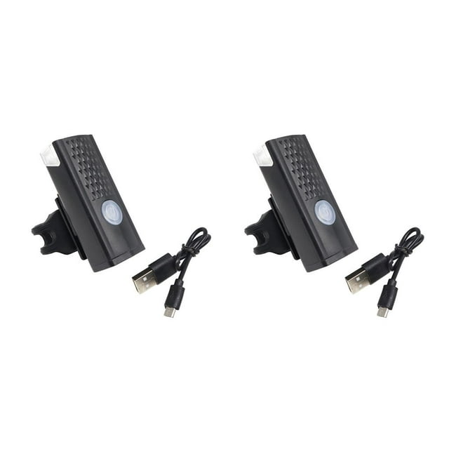 Naiovety Luz de bicicleta recargable por USB, 300 lúmenes, 3 modos, lámpara de luz delantera, faro de bicicleta, linterna LED para ciclismo negro 2Conjunto