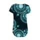 thumbnail image 5 of Pntutb Mujeres Moda V-Cuello Gradiente Impreso Túnica tops Botones Camiseta de manga corta Pntutb Pntutb-368, 5 of 6