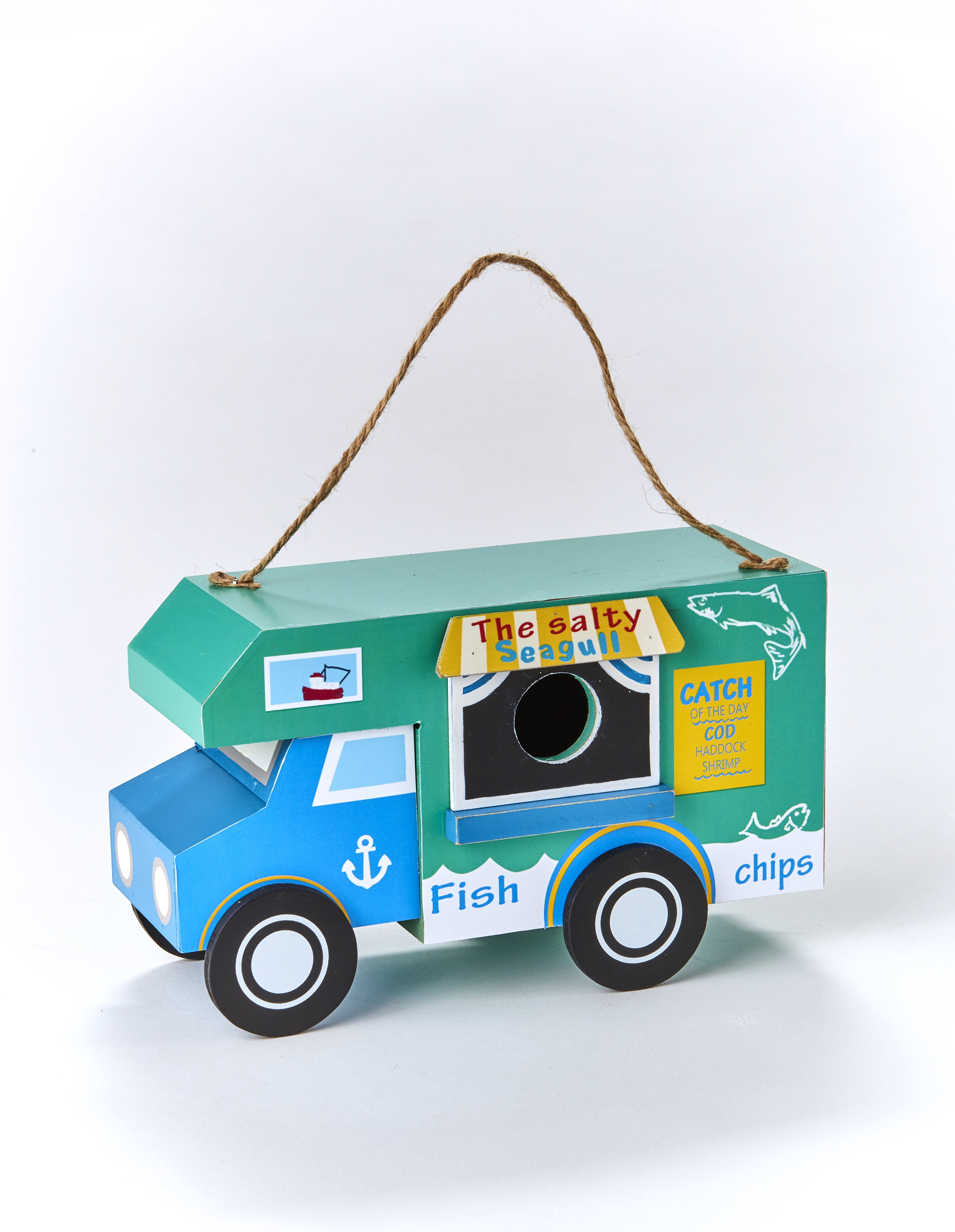 Food Truck Shaped Birdhouse for Hanging - Novelty Garden Accent