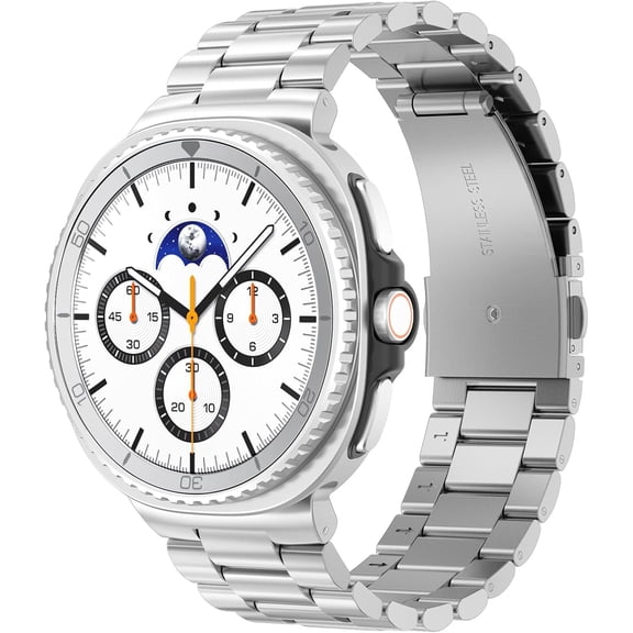 REQO Metal Bands Compatible with Galaxy Watch 9 8 Band 44mm 40mm/Galaxy Watch 8 Classic 46mm,No Gap Business Stainless Steel Strap for Samsung Galaxy Watch 8/8 Classic (2025) 46 44 40mm Women Men