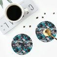 thumbnail image 4 of Fuzoiu snow board colorful Print Leather Coasters Set,Drink Coasters Set of 4,for Tabletop Protection, Durable PVC Coasters,Home Décor and Housewarming Gift-Round Shape, 4 of 6