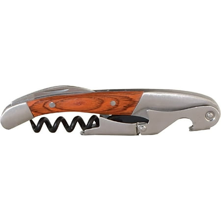 

Professional Waiter s Corkscrew Wine Bottle Opener With Foil Cutter Mahogany Wood (Set of 1)
