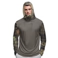 thumbnail image 5 of Men's Sun Protection Hoodie with Face Cover Upf 50+ UV CamouflageShirts Lightweight Sun Protection Long Sleeve Cooling Shirts,Green 3XL, 5 of 5