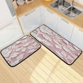 thumbnail image 7 of 2-Piece Kitchen Mat Set Non Slip Washable Floor Mats Decorative Rugs for Kitchen Sink Laundry Delicate White Lace Floral Pattern, 7 of 7