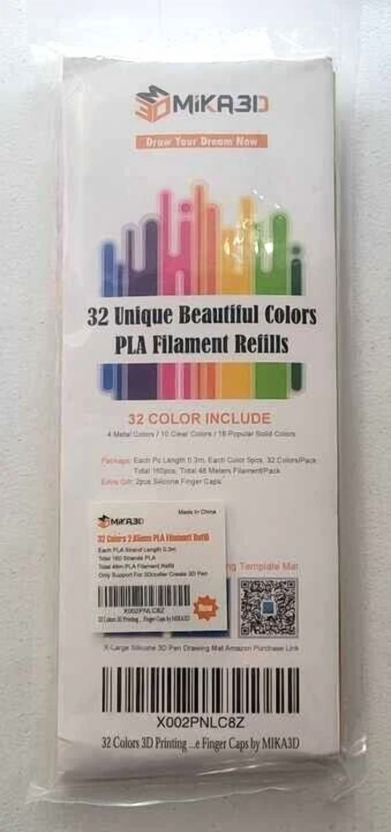 BUTTERFLY- New 2 Pk Mika 3D 2.85Mm Pla Filament Refills 32 Colors Pack 160 Ct Each!
