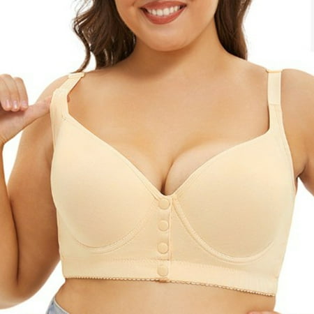 Lisbinx Nursing Bras Women Leopard-Print Front Buckles Underwear No Steel Close Bra Prime Day Deals Today 2025