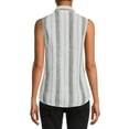 thumbnail image 2 of Time And Tru Women's Sleeveless Henley Shirt, 2 of 5