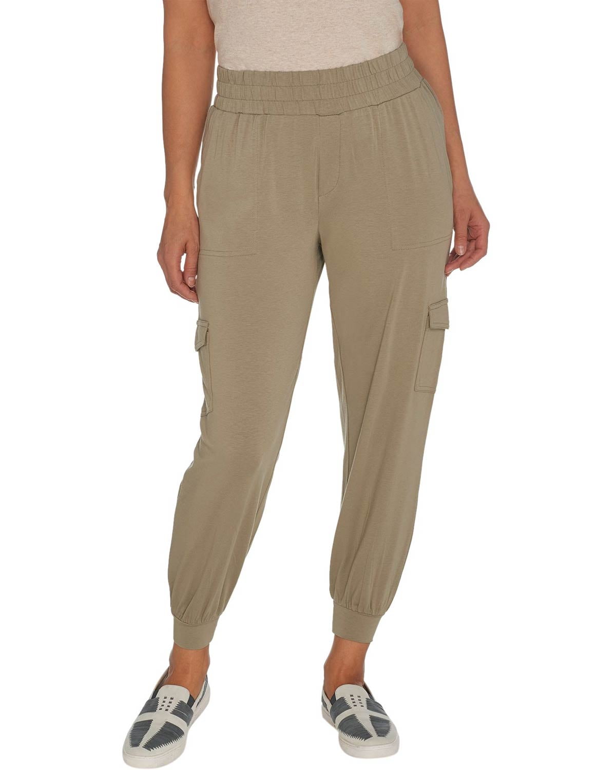 Anybody - AnyBody Womens Cozy Knit Cargo Jogger Pants with Pockets XL Olive A310051 - Walmart