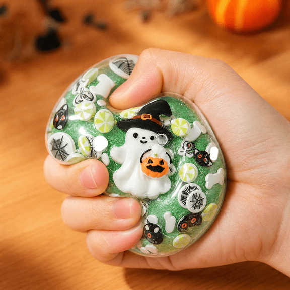Halloween Petroleum Jelly Squishy Ball, Soft Slow Rising Sensory Toy For Relaxation Focus Holiday Desk Decor Gift, Moldable Squeeze Ball For Home School Travel Party Favors