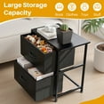 thumbnail image 3 of TINKLE WELL Nightstand with 2 Fabric Drawers, End Table 20 inch Tall Side Table for Bedroom, Closet, or Dorm Storage, Black, 1 Pack, 3 of 7