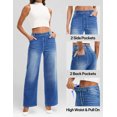 thumbnail image 4 of Stretchy Jeans Wide Leg Jeans for Women Trendy Pull On High Waist Tummy Control Sweatpant Jean Denim Pants with Pockets, 4 of 7